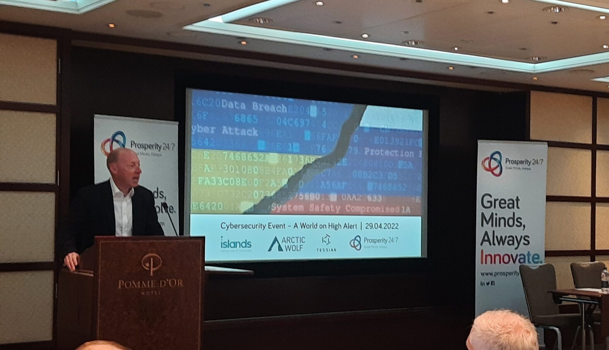 Chris Clark speaks at Cyber risk event